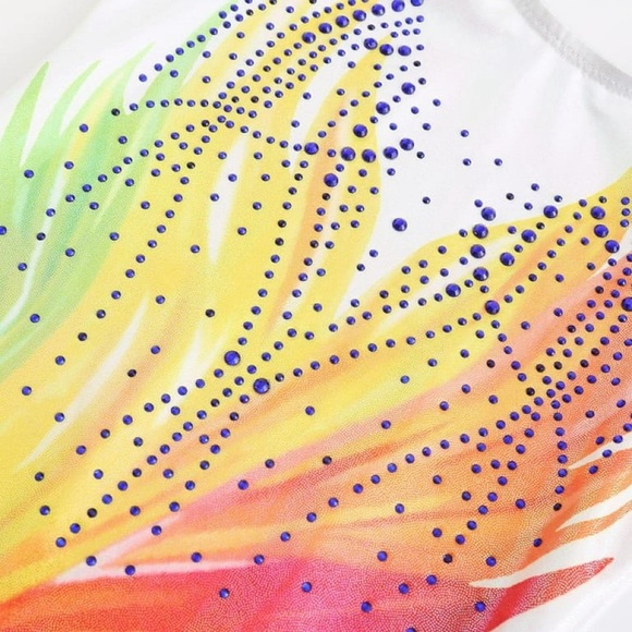 Xmarks Girls Gymnastics Leotards Sparkling Dance Clothes - Picture 2 of 4